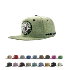 Gorra clásica snapback 100% cáñamo con bordado abullonado
