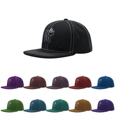 Gorras snapback de material de jersey negro