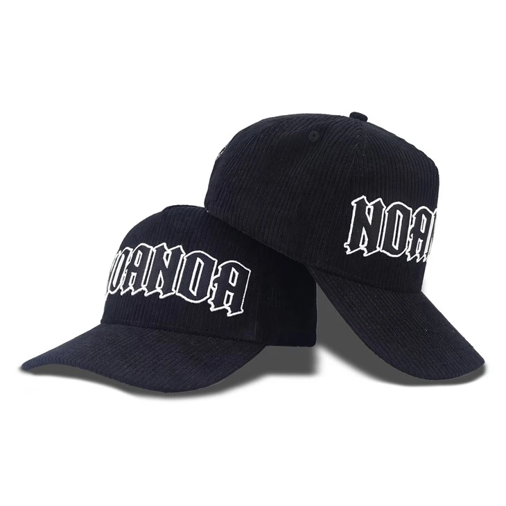Gorra de béisbol de pana de pana negra