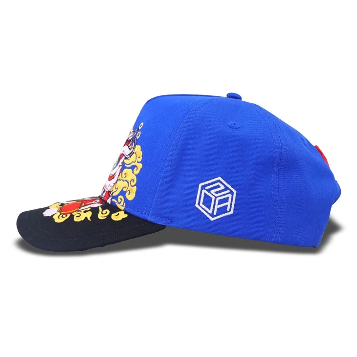 Dark Blue Lion Dance Pattern Baseball Cap