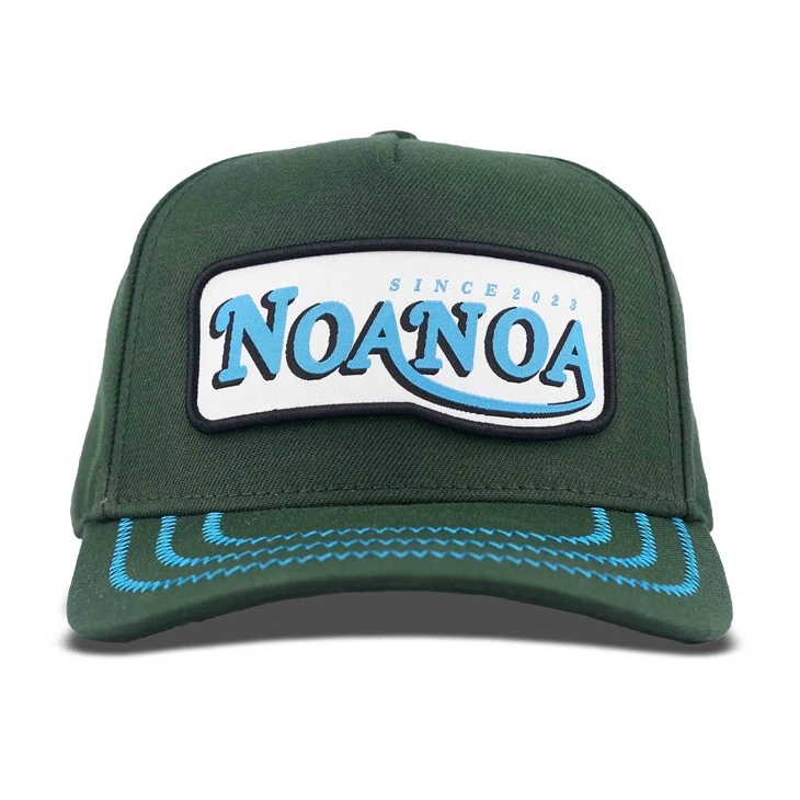 Dark Green Brand Woven Label Patch Baseball Cap