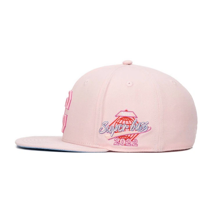 High Quality 6 Panel 3D Embroidery Flat Brim Two Tone Basketball Fitted Caps Custom Hats