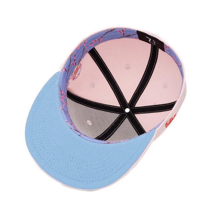 High Quality 6 Panel 3D Embroidery Flat Brim Two Tone Basketball Fitted Caps Custom Hats