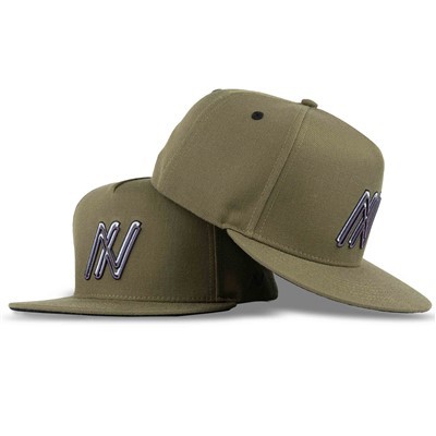 Tapa de snapback de bordado marrón verdoso