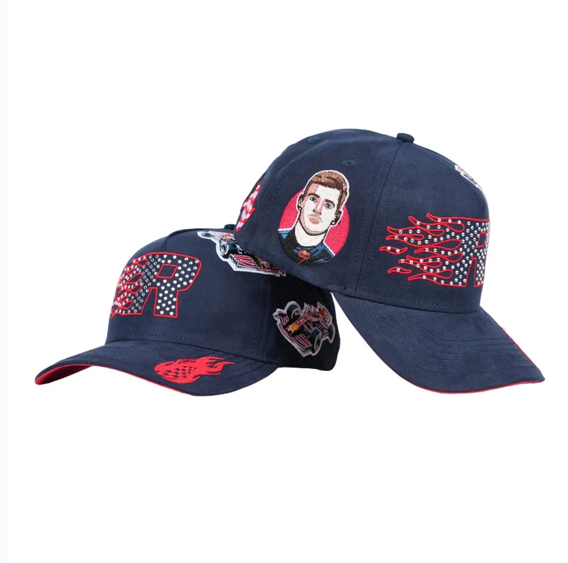 TCAP China Rehinestones Rhinestones Bordado logo 5 paneles de gamuza para gorras de gamuza